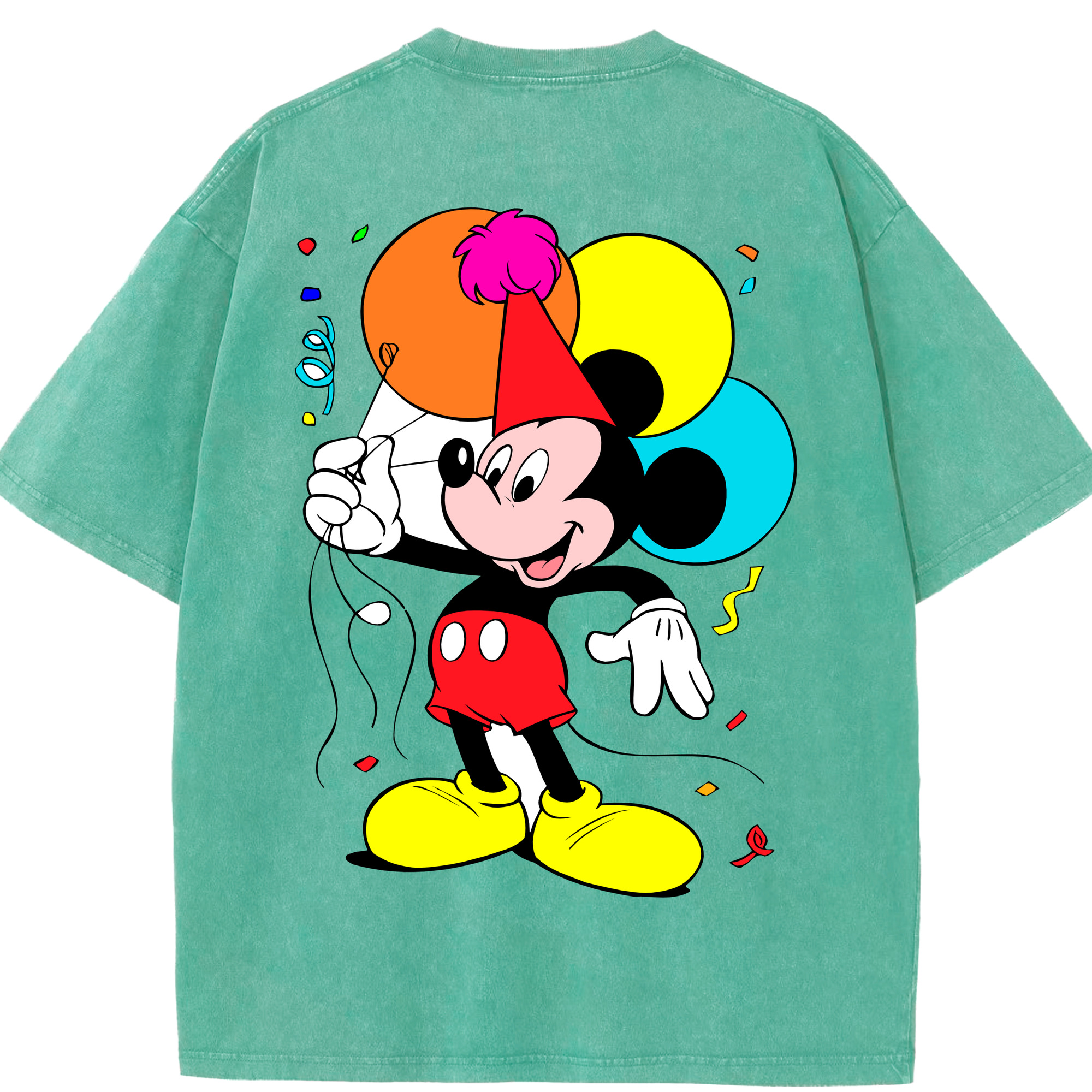 （画像用） ミッキーマウス Mickey Mouse 綿100% ヴィンテージ風 半袖Tシャツ（背面プリント）